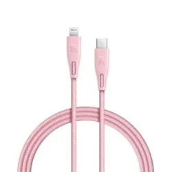 Ravpower Nylon Braided Type-C To Lightning Cable 2M - Pink